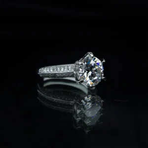 3ct Queen's Ring, Moissanite diamond Rings - Image 3