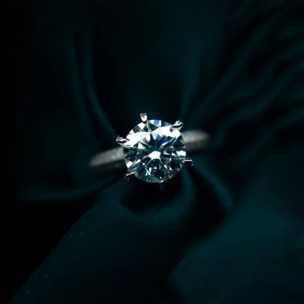 3ct Queen's Ring, Moissanite diamond Rings - VIZR012b - Image 4