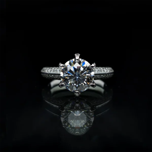 3ct Queen's Ring, Moissanite diamond Rings - VIZR012b