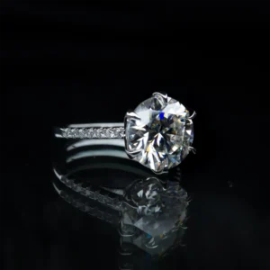 5ct Simple Accent, Moissanite Diamond Ring - Image 2