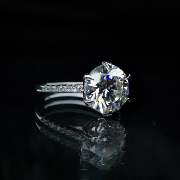 5ct Simple Accent, Moissanite Diamond Ring - MSJ018 - Image 2