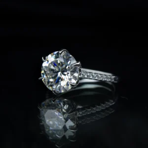 5ct Simple Accent, Moissanite Diamond Ring - Image 3