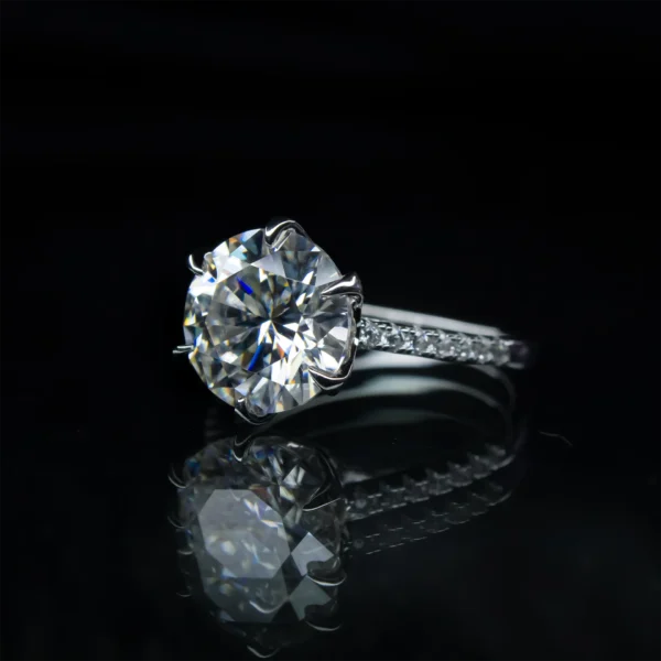5ct Simple Accent, Moissanite Diamond Ring - MSJ018 - Image 3