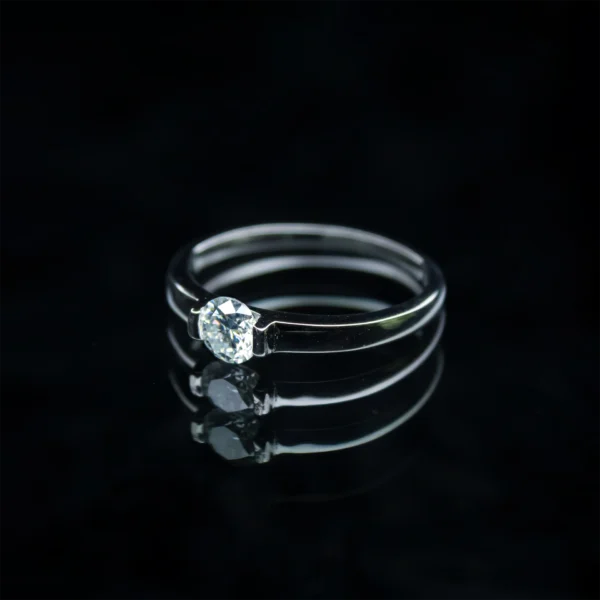 Clip Solitaire, Moissanite diamond Solitaire Rings - VIZR007 - Image 3
