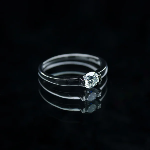 Clip Solitaire, Moissanite diamond Solitaire Rings - VIZR007 - Image 2