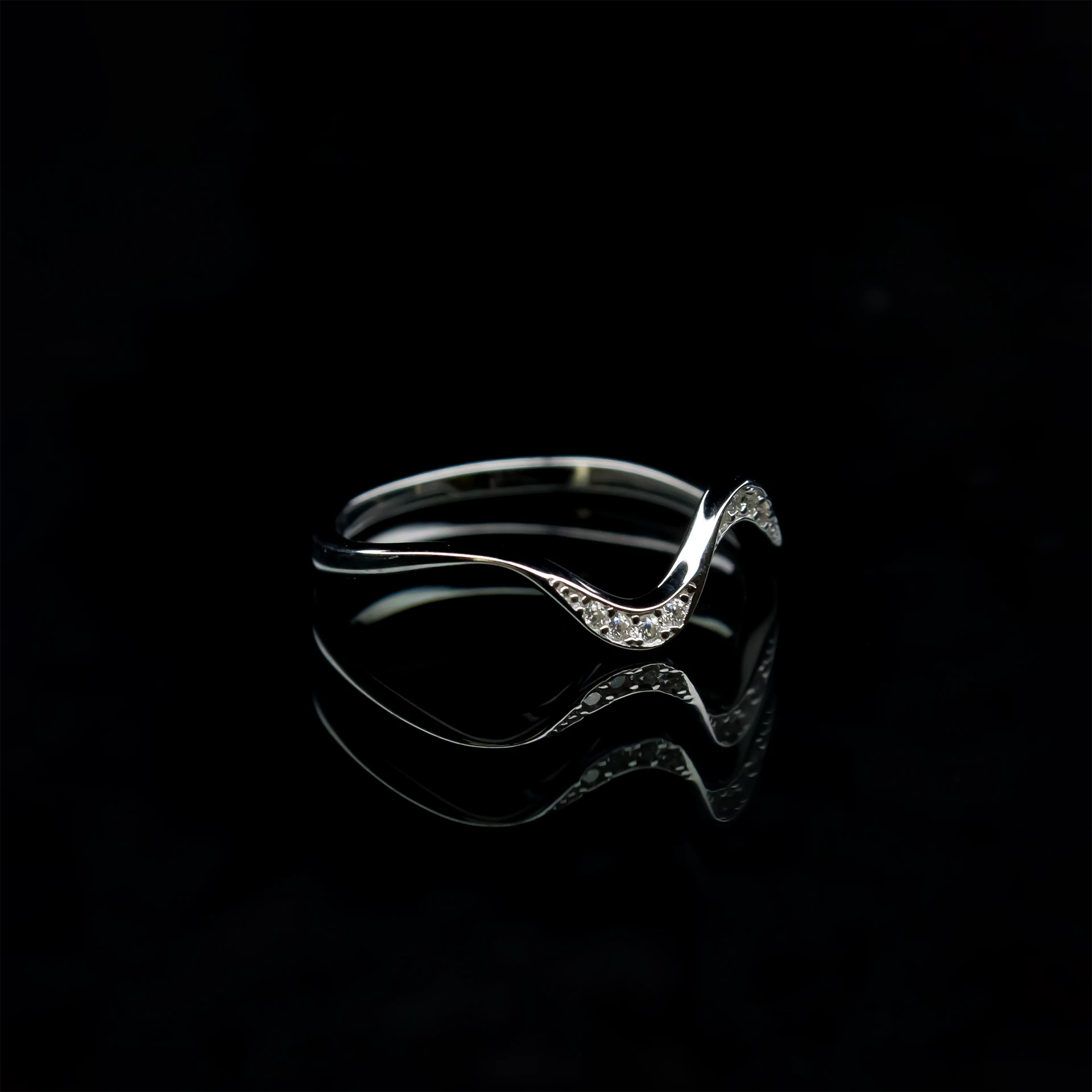 CrystalWave Half Eternity, Moissanite diamond Rings - JZ0142