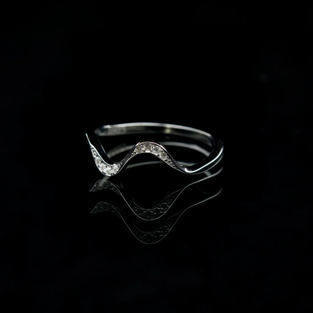 CrystalWave Half Eternity, Moissanite diamond Rings
