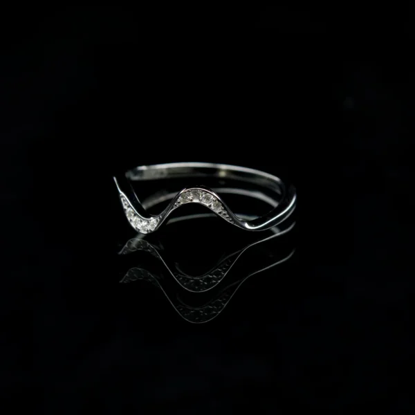 CrystalWave Half Eternity, Moissanite diamond Rings - JZ0142 - Image 3