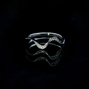 CrystalWave Half Eternity, Moissanite diamond Rings - Image 1