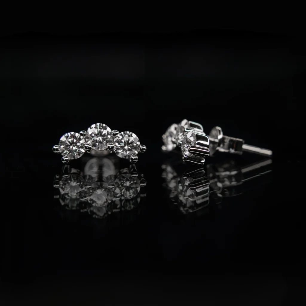 Curved Cluster Luxury Moissanite Ear Climbers - VIZE090