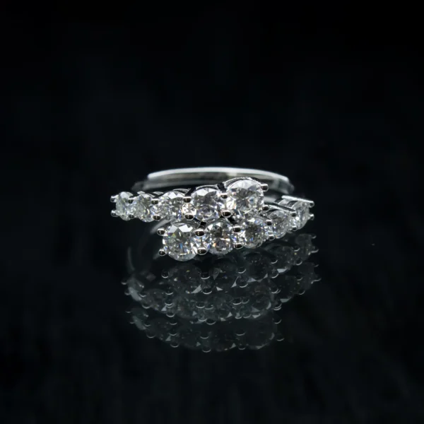 Half eternity Starry Night, Moissanite diamond Rings - MSJ089