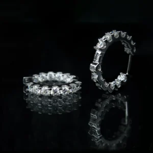 Luxury Hoops, Moissanite simple earrings