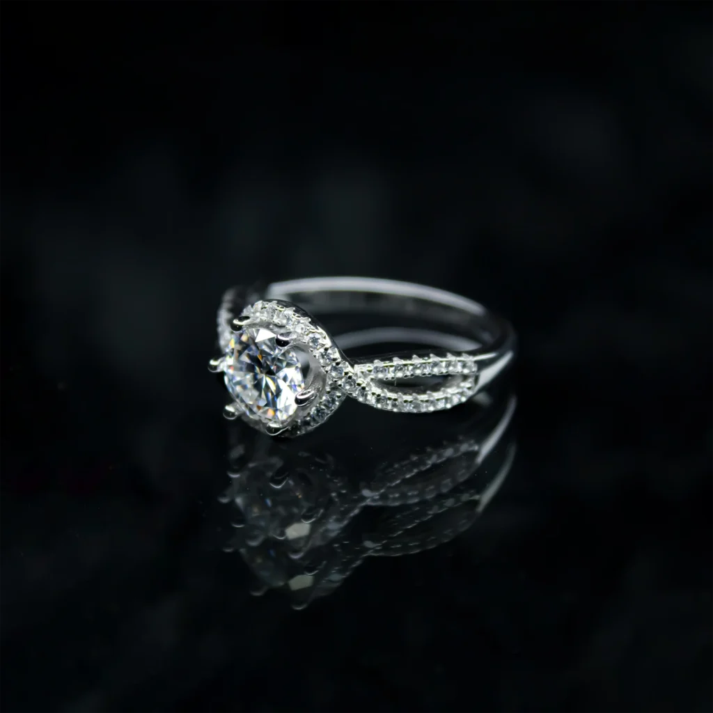 Ocean Wave, Moissanite diamond Rings