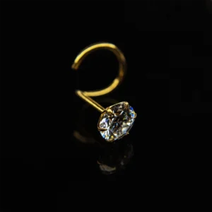 One carat 'h shape push' Moissanite Nosepin - 6.5mm Moissanite Diamond - Image 2