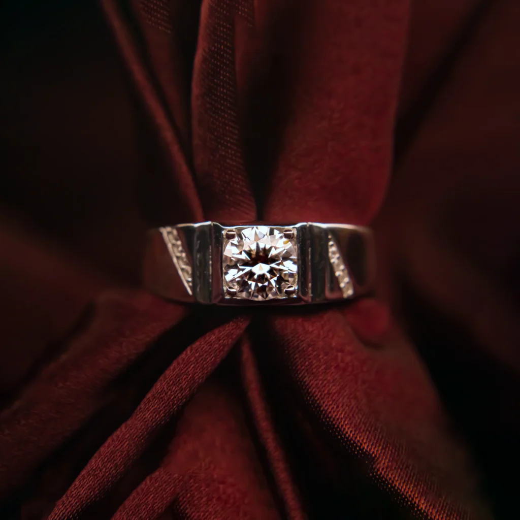 Psychic Male Ring, Moissanite diamond Rings
