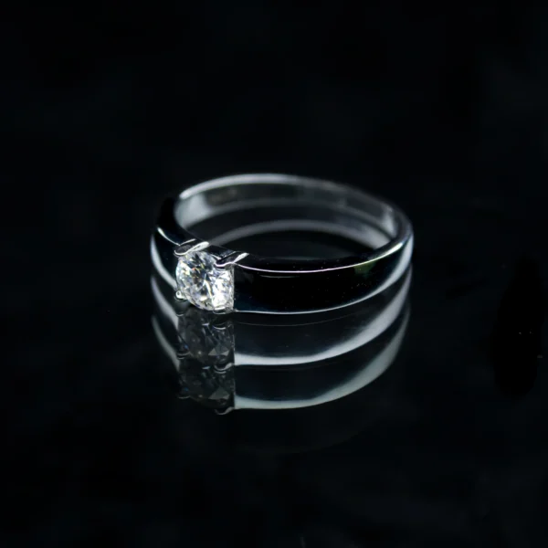 Solitaire Male Ring, Moissanite diamond Rings - RIV001 - Image 3
