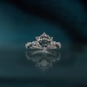 Star Girl, Blue Moissanite Diamond Ring - MSJ032B