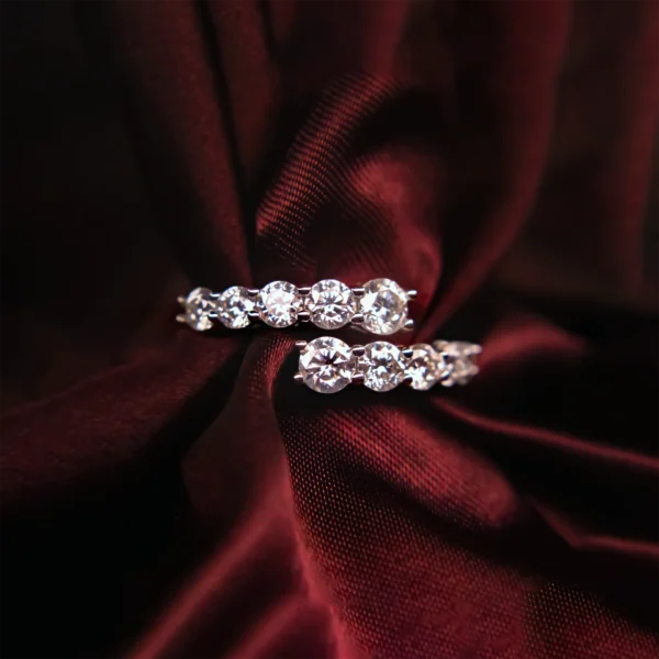 Starry Night, Half eternity Moissanite diamond Rings - MSJ089 - Image 2