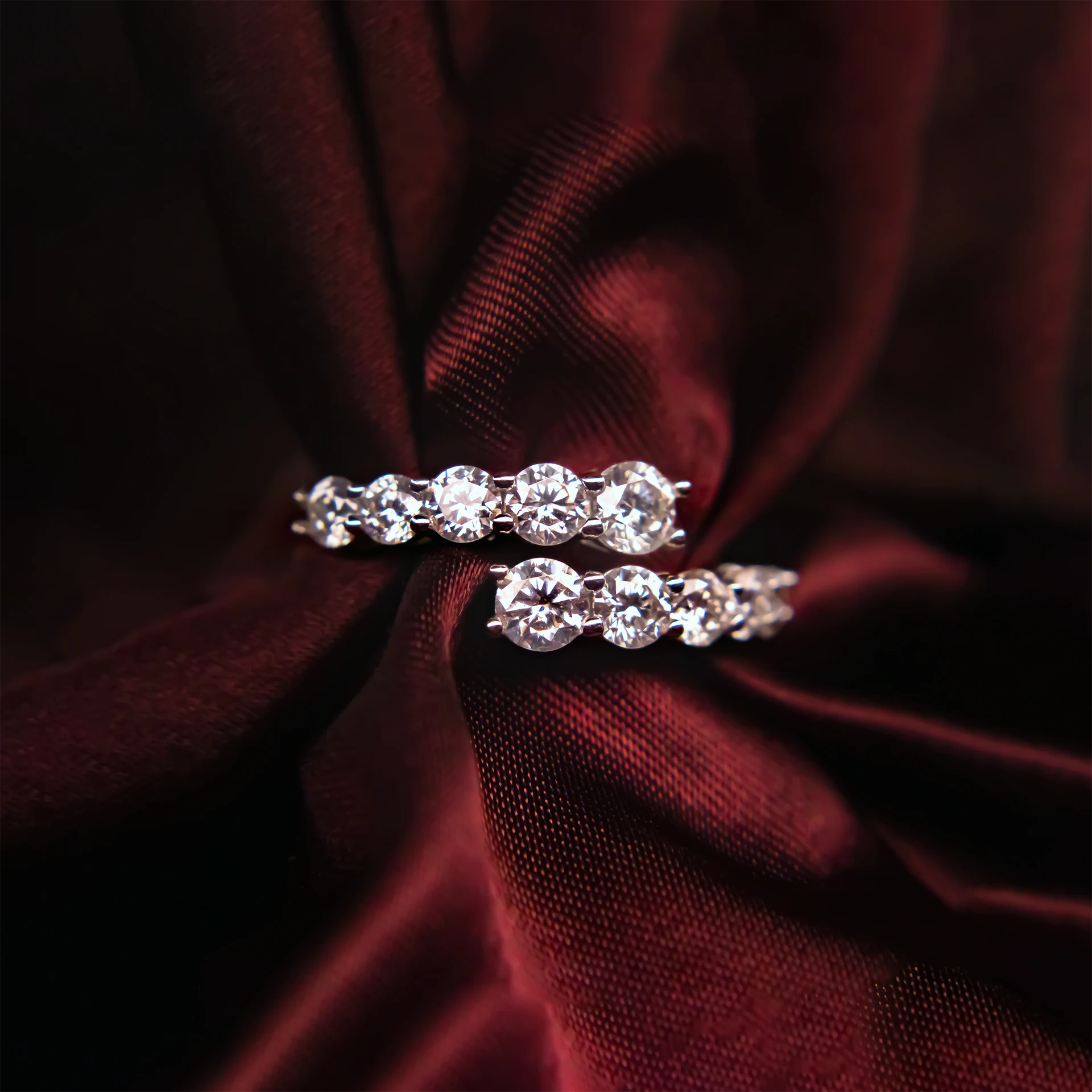 Starry Night, Half eternity Moissanite diamond Rings - MSJ089