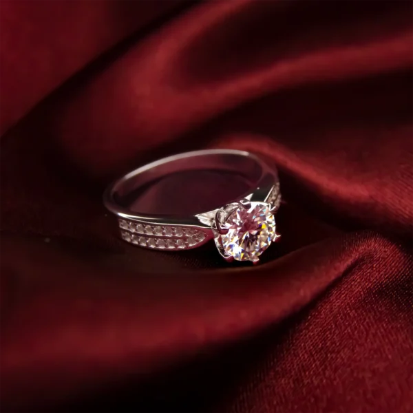 Subway Princess, Moissanite diamond Ring - VIZR016 - Image 4