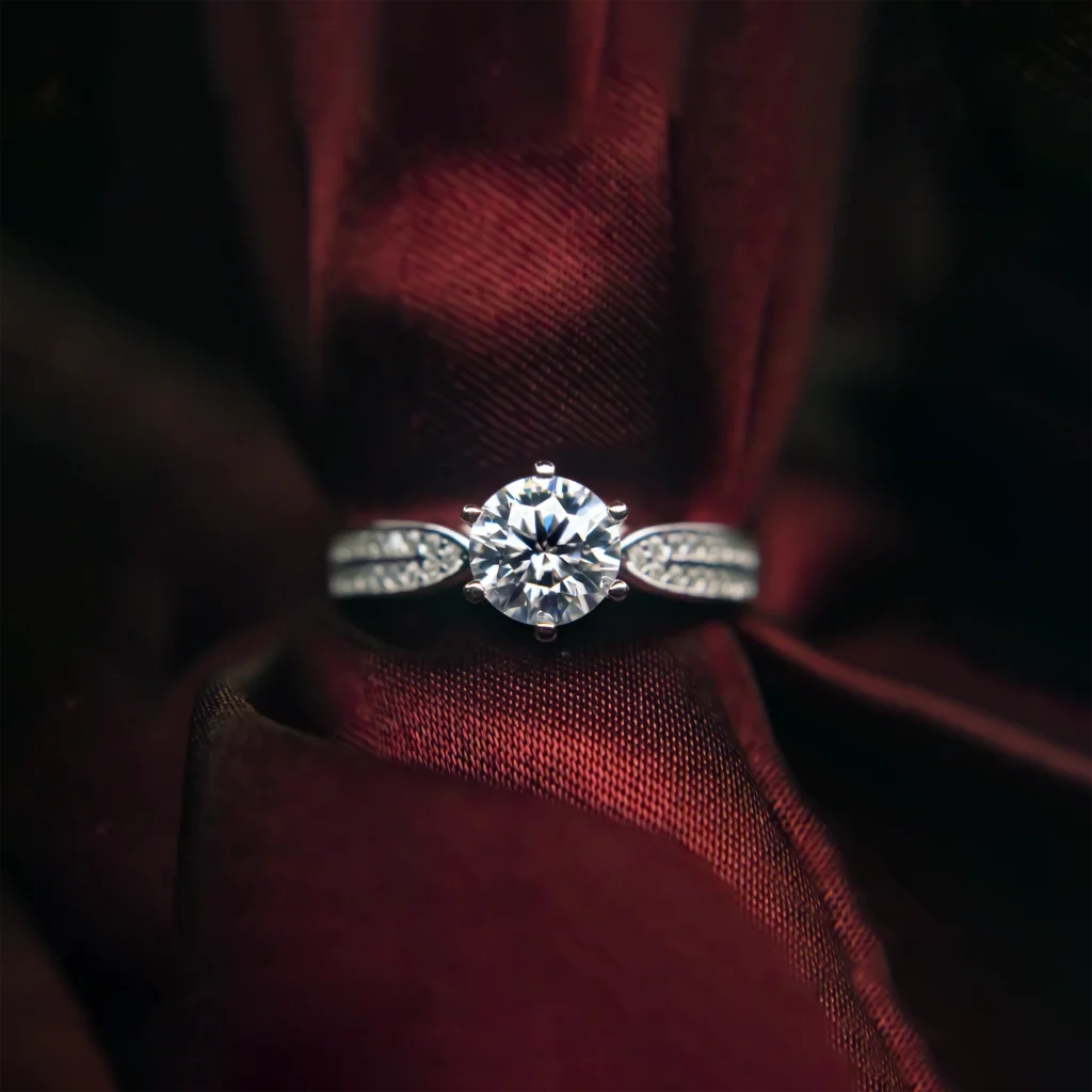 Subway Princess, Moissanite diamond Ring