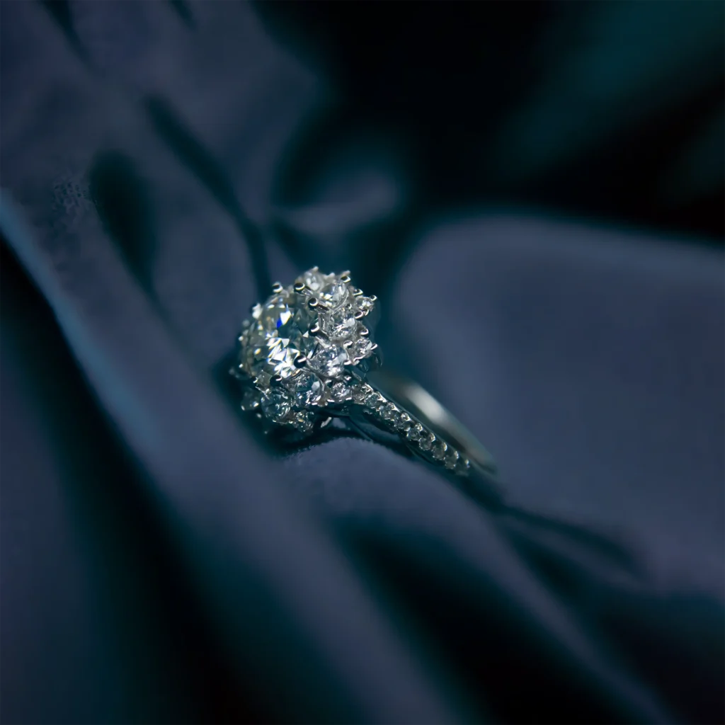 Sunflower, Moissanite diamond Rings