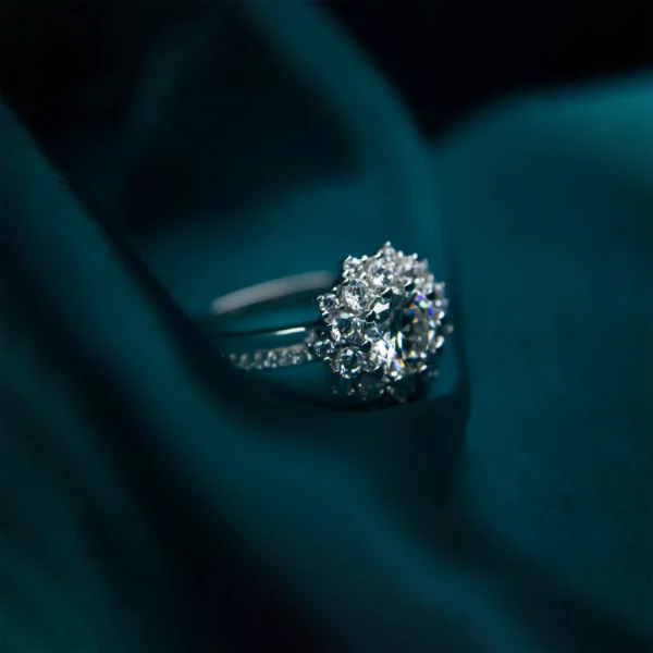 Sunflower, Moissanite diamond Rings - VIZR033 - Image 2