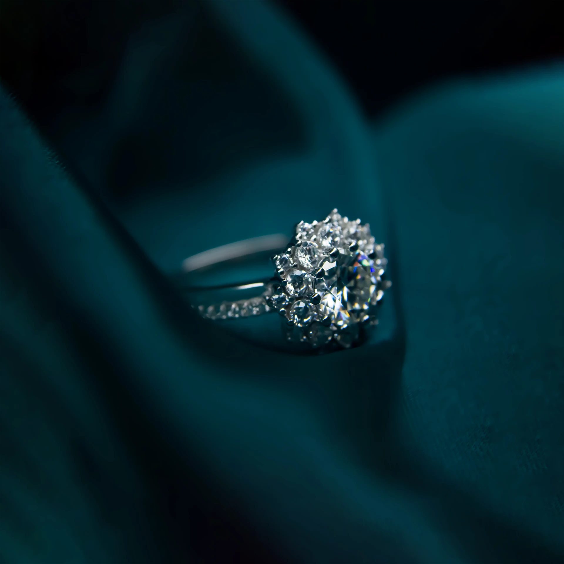 Sunflower, Moissanite diamond Rings - VIZR033