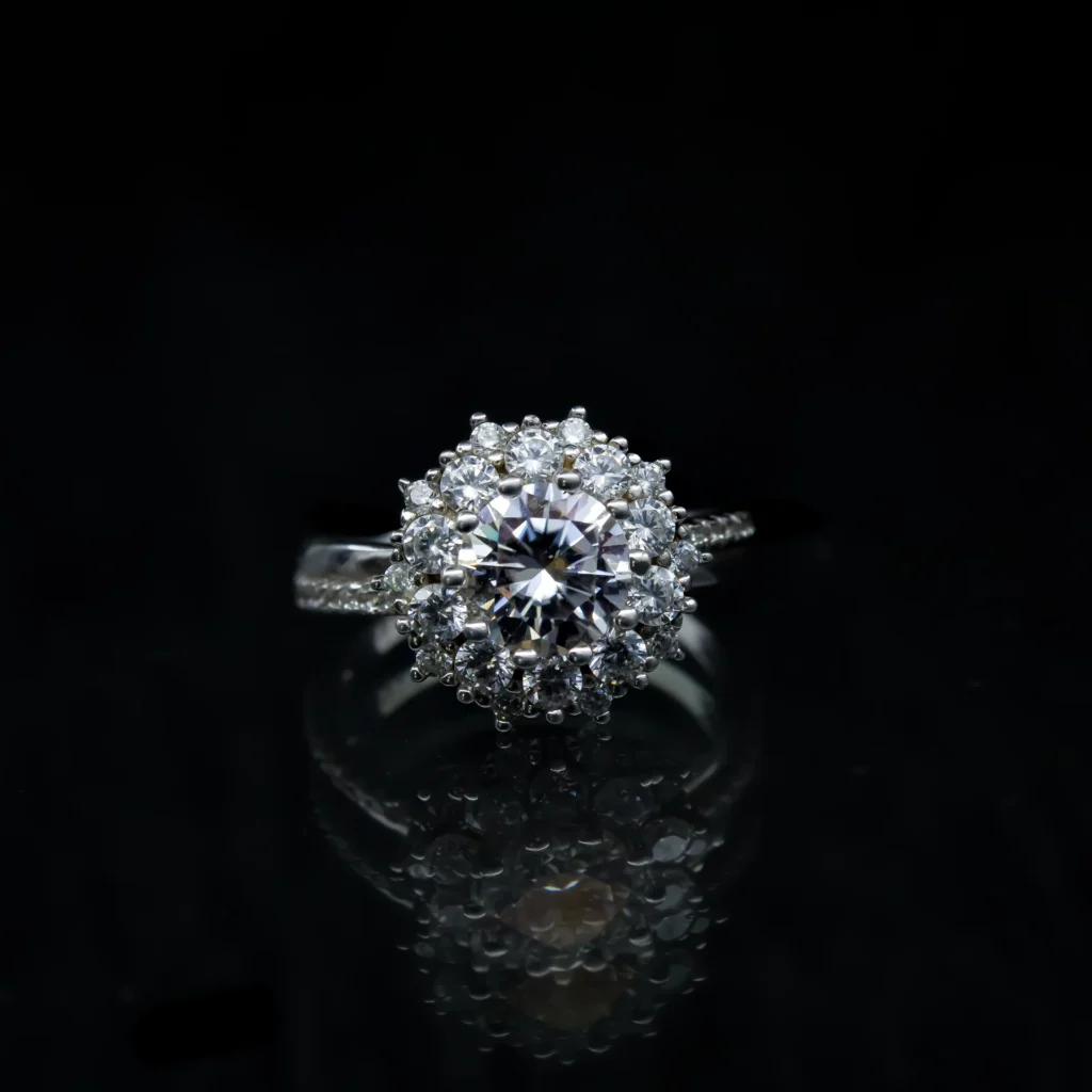 Sunflower, Moissanite diamond Rings