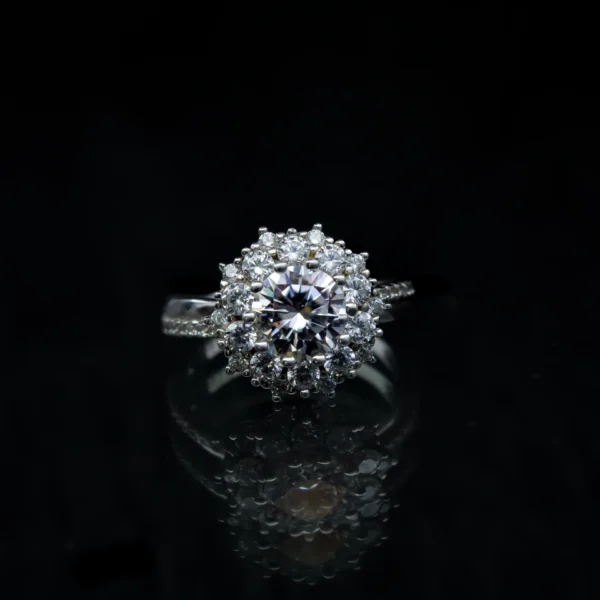 Sunflower, Moissanite diamond Rings - VIZR033