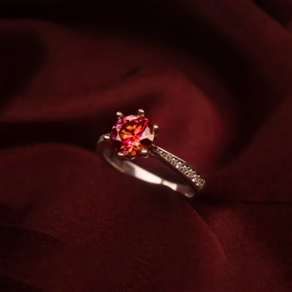 Twist Aura Red, Moissanite diamond Rings - MSJ012R