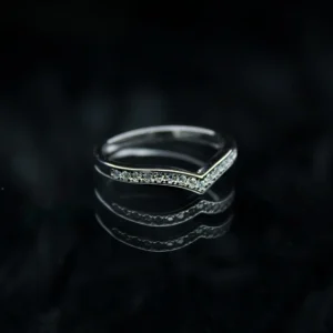 V Shaped Half Eternity Moissanite diamond Rings - Image 2
