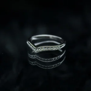 V Shaped Half Eternity Moissanite diamond Rings - Image 3