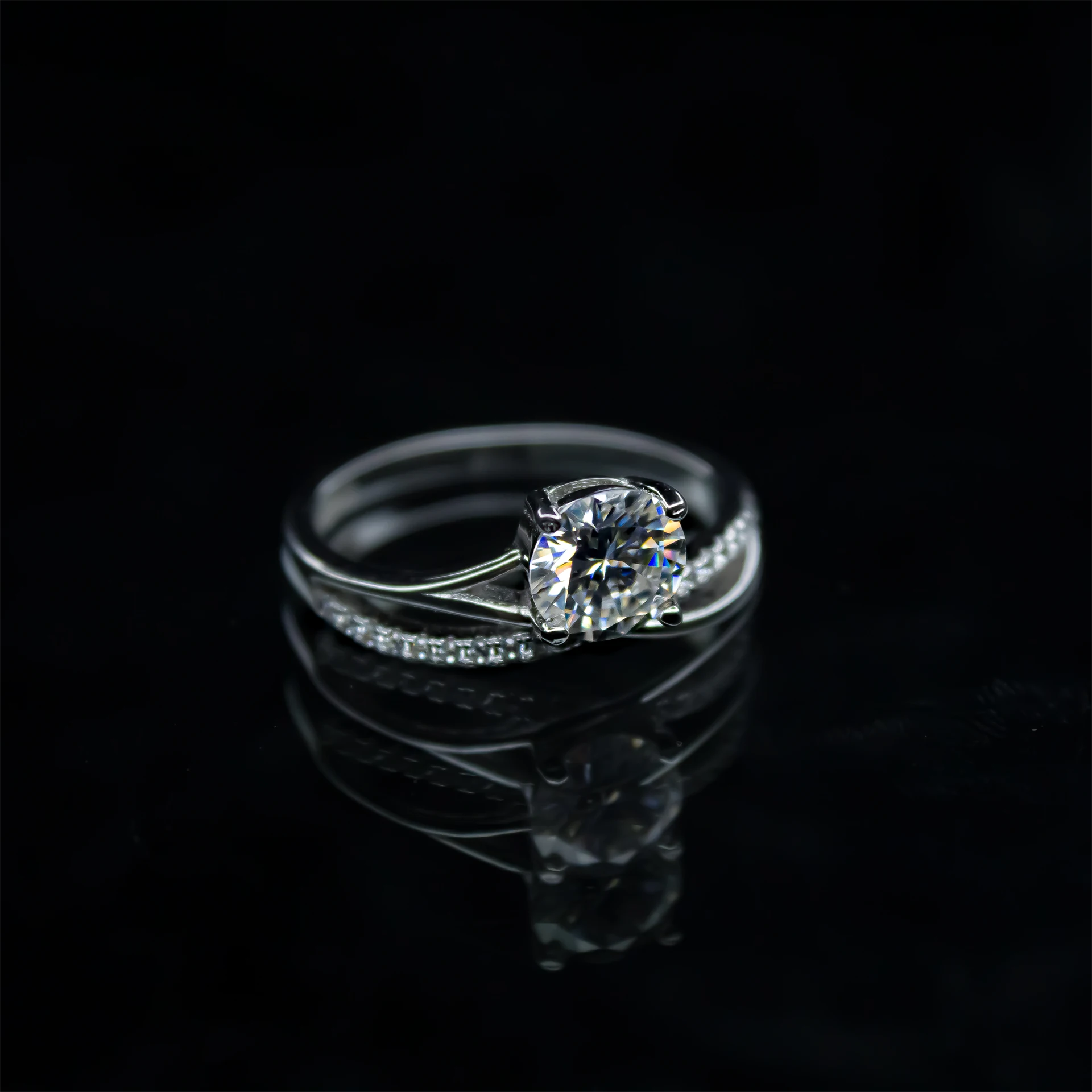 WaveX, Moissanite diamond Rings - MSJ015