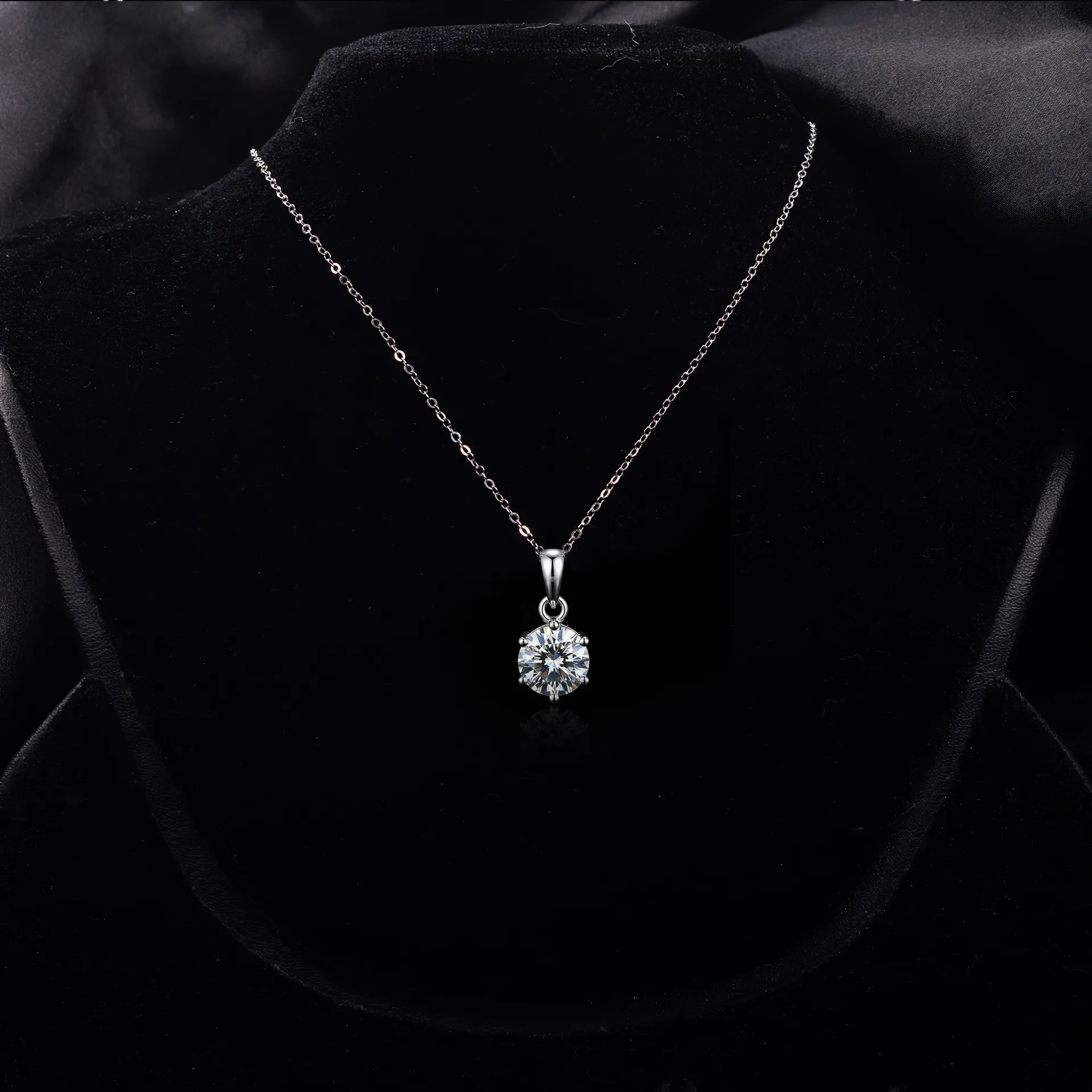 3CT Classic Solitaire Moissanite diamond Pendant  XL075E - Image 1