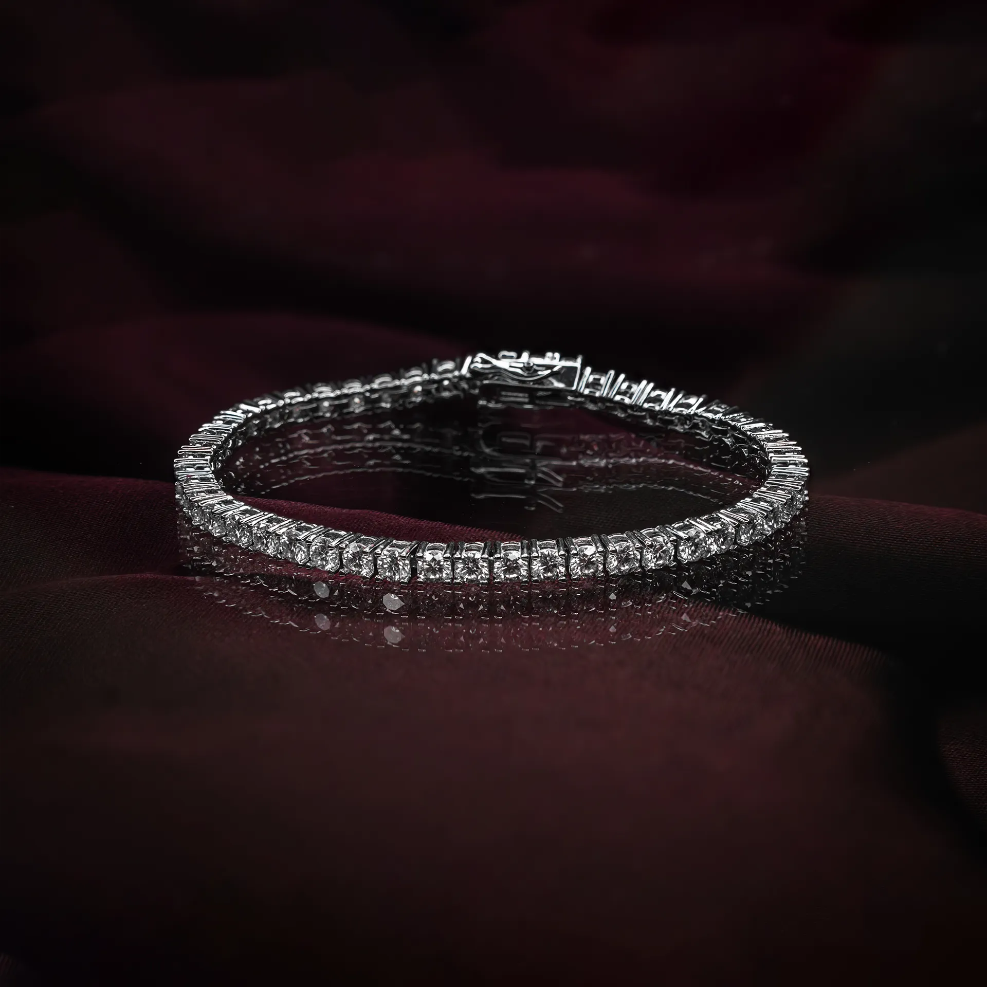 4mm Tennis Bracelet, Moissanite Diamond Bracelet - Image 1