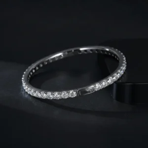 4mm Solid Bangles, Moissanite Diamond Bangles