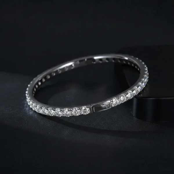 4mm Solid Bangles, Moissanite Diamond Bangles