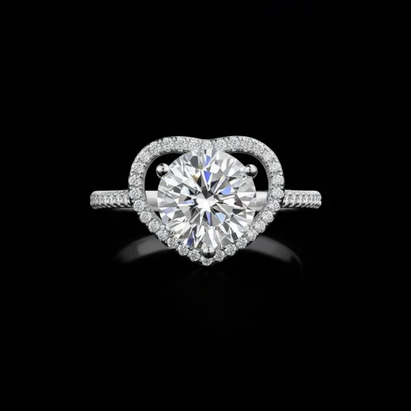 Luxury Heart, Moissanite diamond Rings