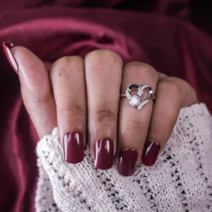 Twisted heart, Moissanite diamond Rings