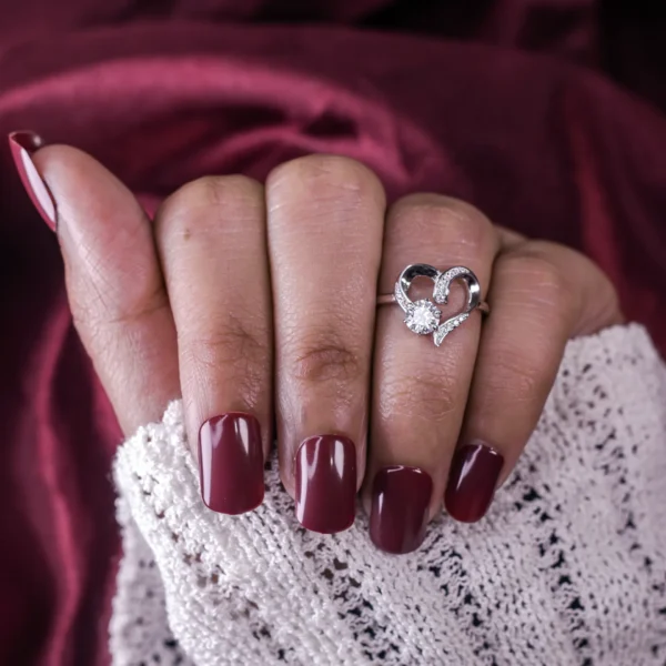 Twisted heart, Moissanite diamond Rings