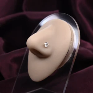 60 Cent Moissanite Nosepin - 5.5mm Moissanite Diamond - Image 2