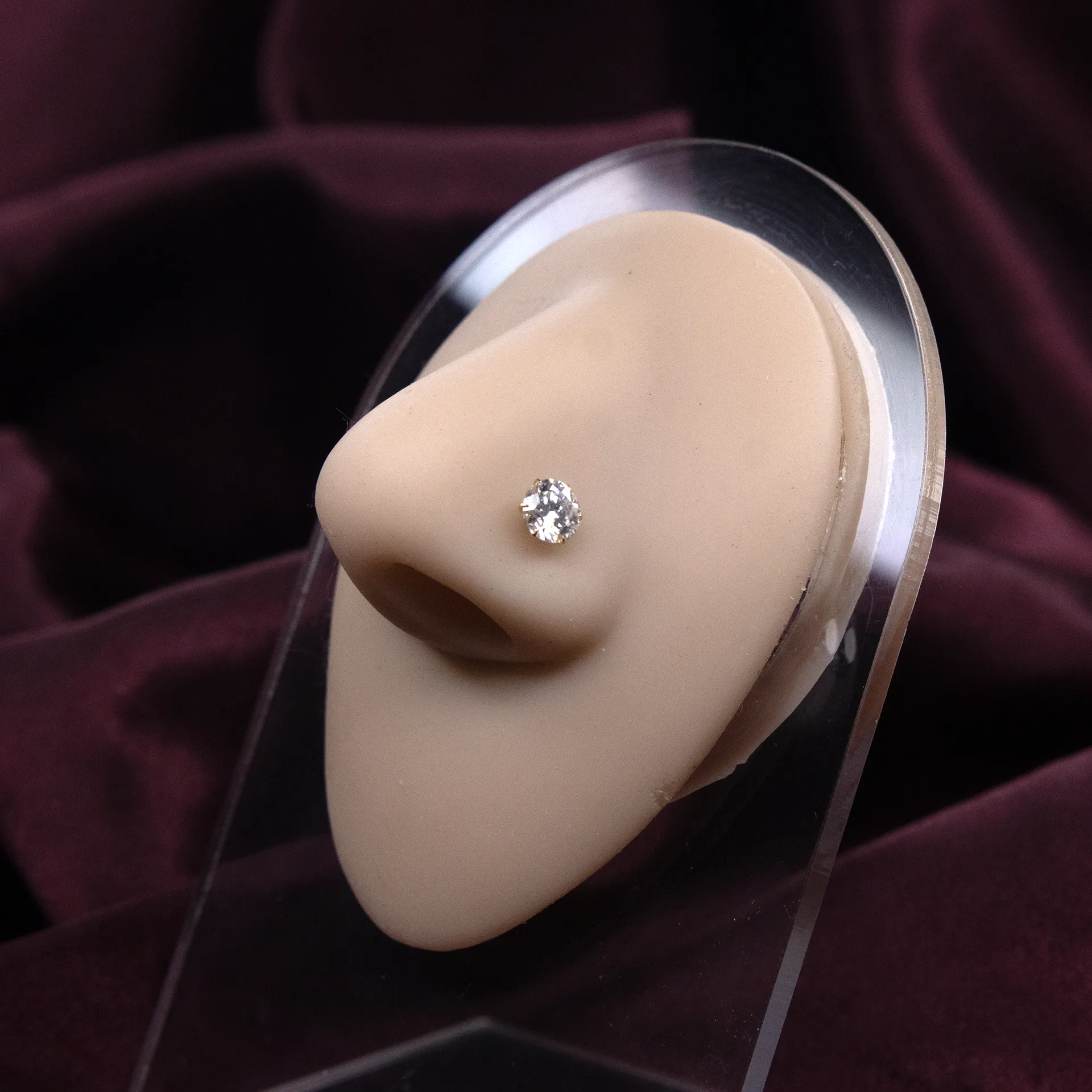80 Cent Moissanite Nosepin - 6mm Moissanite Diamond - Image 2