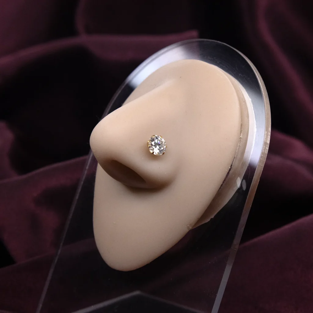 One carat Diamond Nosepin - 6.5mm Moissanite Diamond